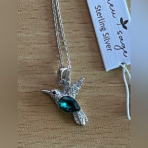 Blu Sage Sterling Silver Hummingbird Necklace New NWT